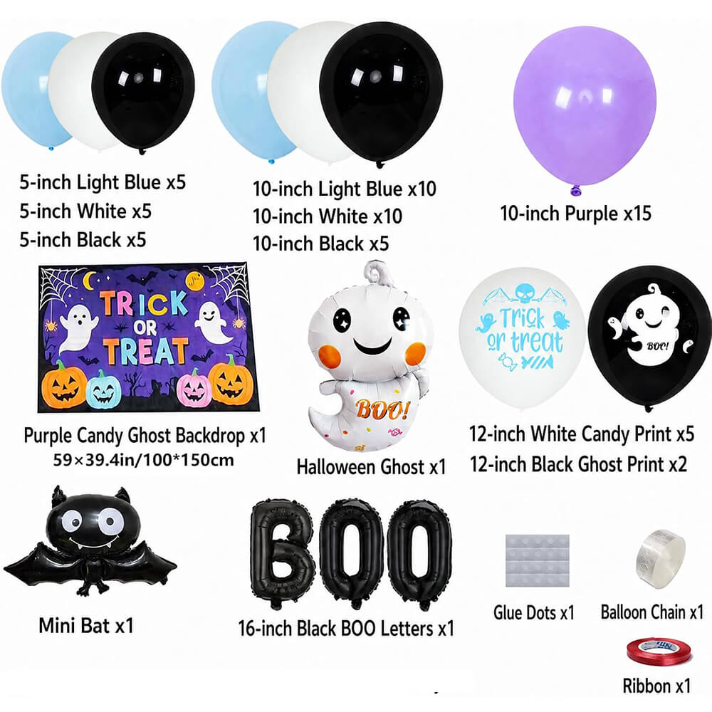 Halloween Balloon Arch and Backdrop Kit