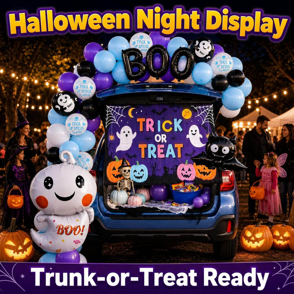 Halloween Balloon Arch and Backdrop Kit