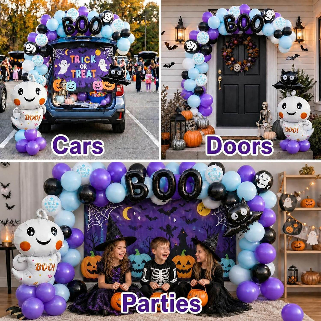Halloween Balloon Arch and Backdrop Kit