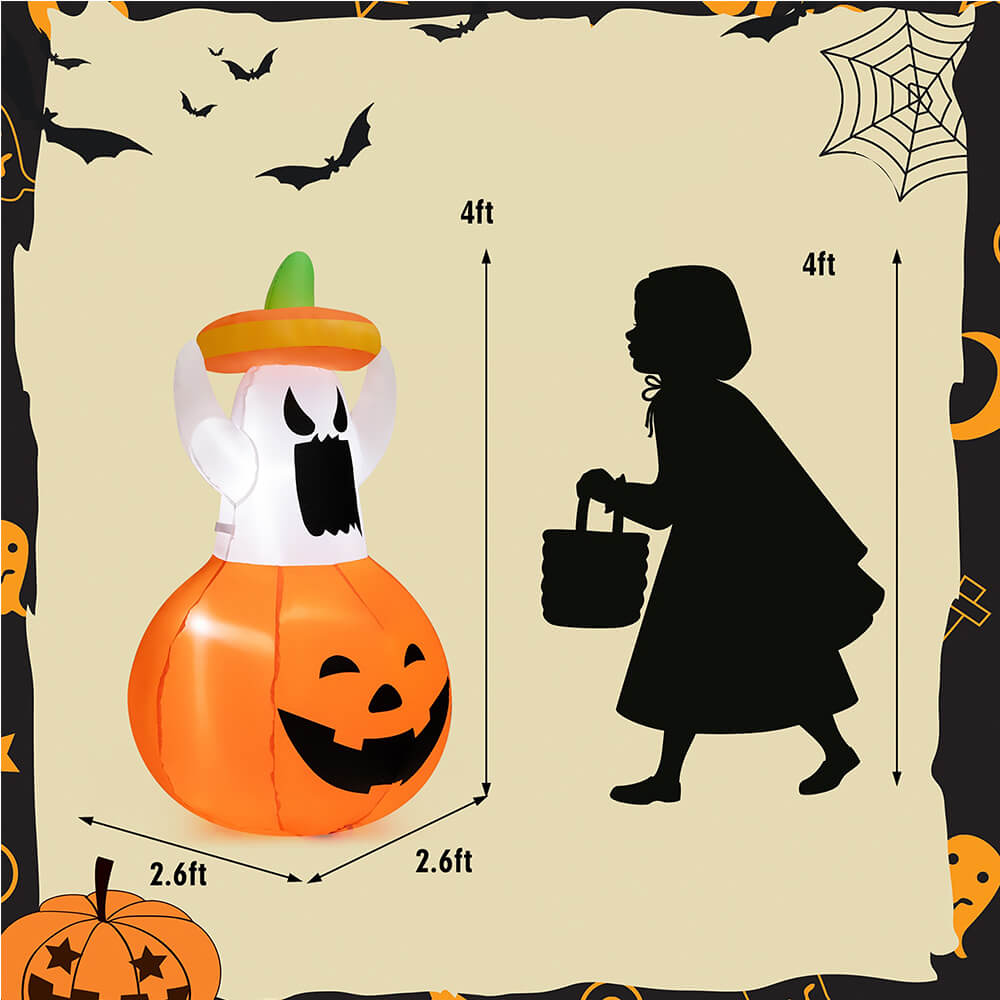 Animated LED Ghost and Pumpkin Inflatable