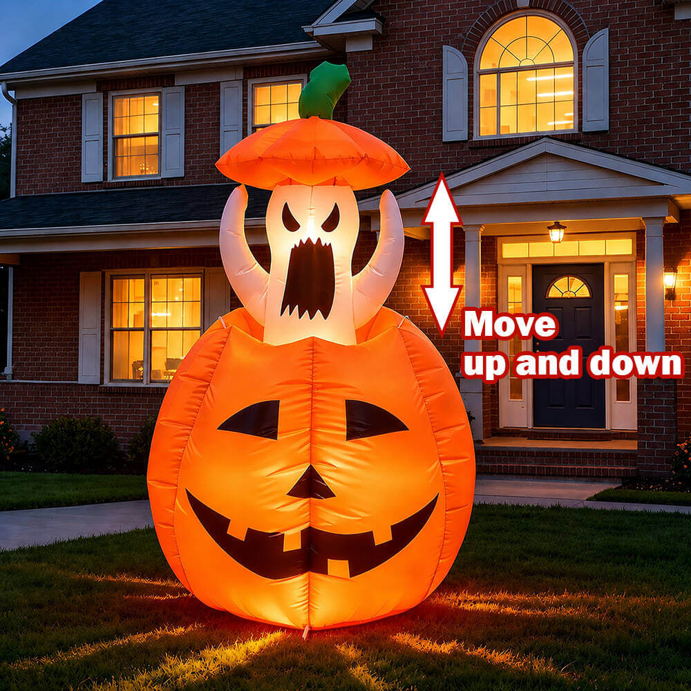Animated LED Ghost and Pumpkin Inflatable