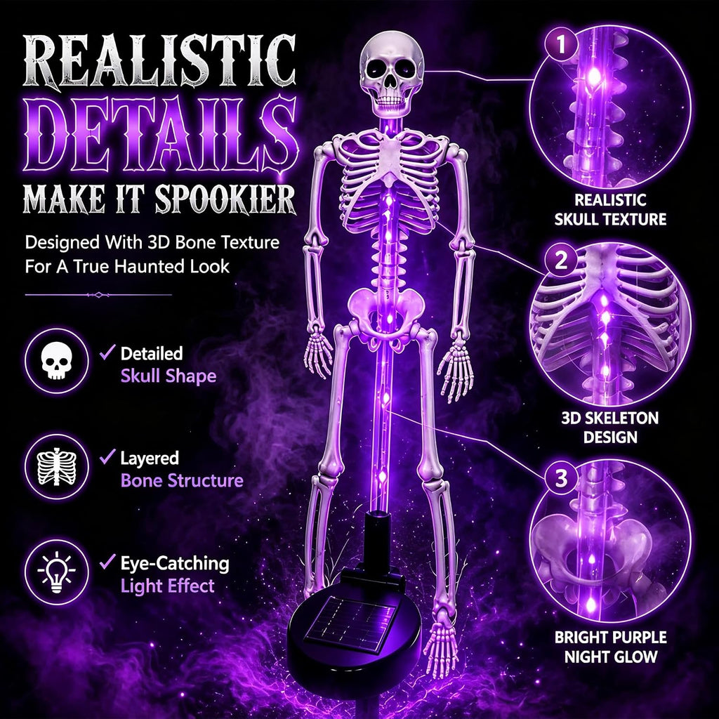 2-Piece Solar Skeleton Yard Stake Light Set