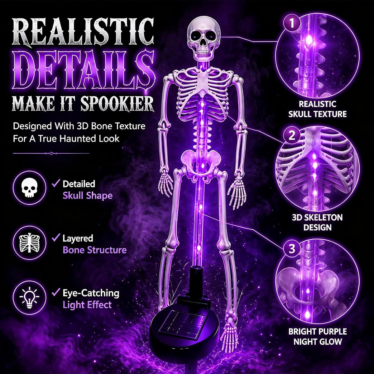 2-Piece Solar Skeleton Yard Stake Light Set