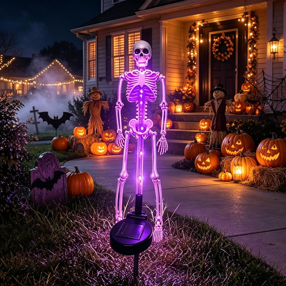 2-Piece Solar Skeleton Yard Stake Light Set