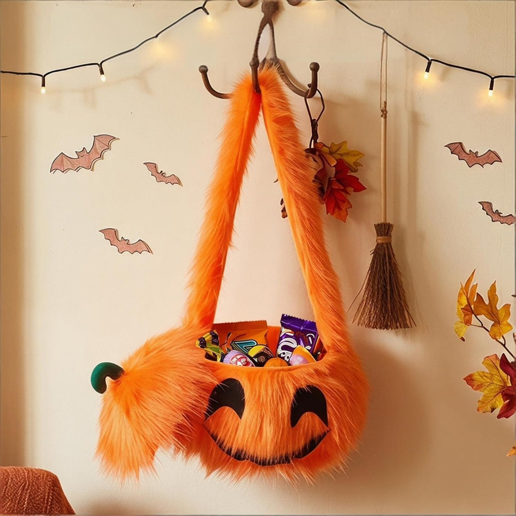 Plush Pumpkin Trick-or-Treat Bag
