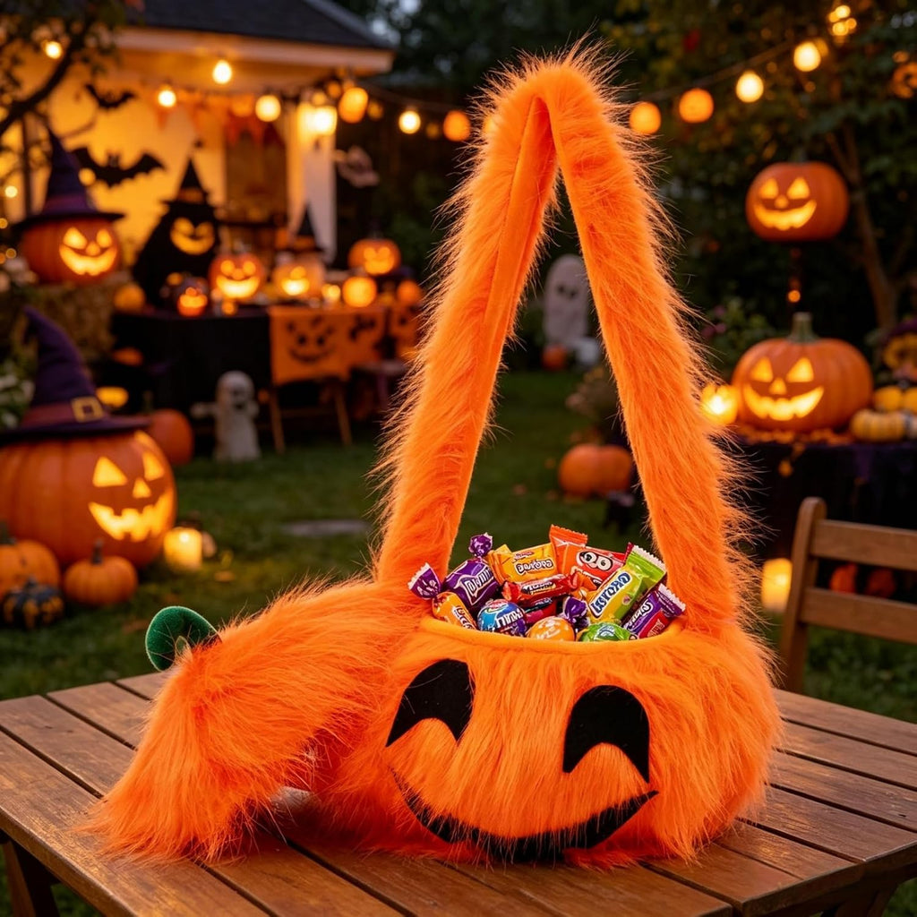 Plush Pumpkin Trick-or-Treat Bag