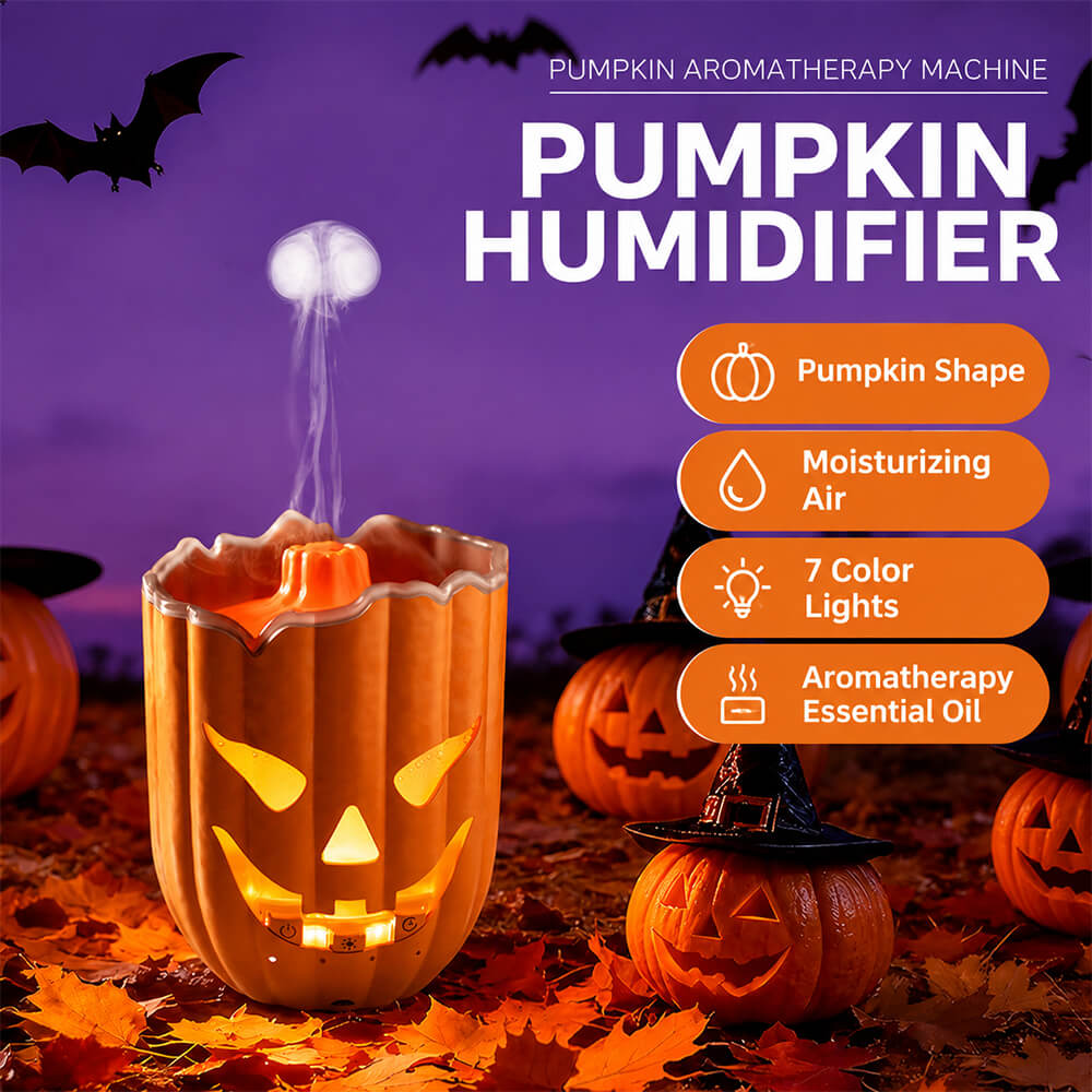 Pumpkin Mist Humidifier with Multicolor Light