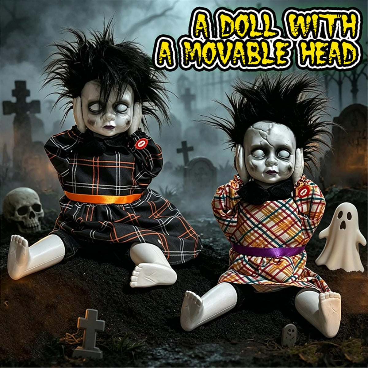 Animated Head-Lifting Horror Doll