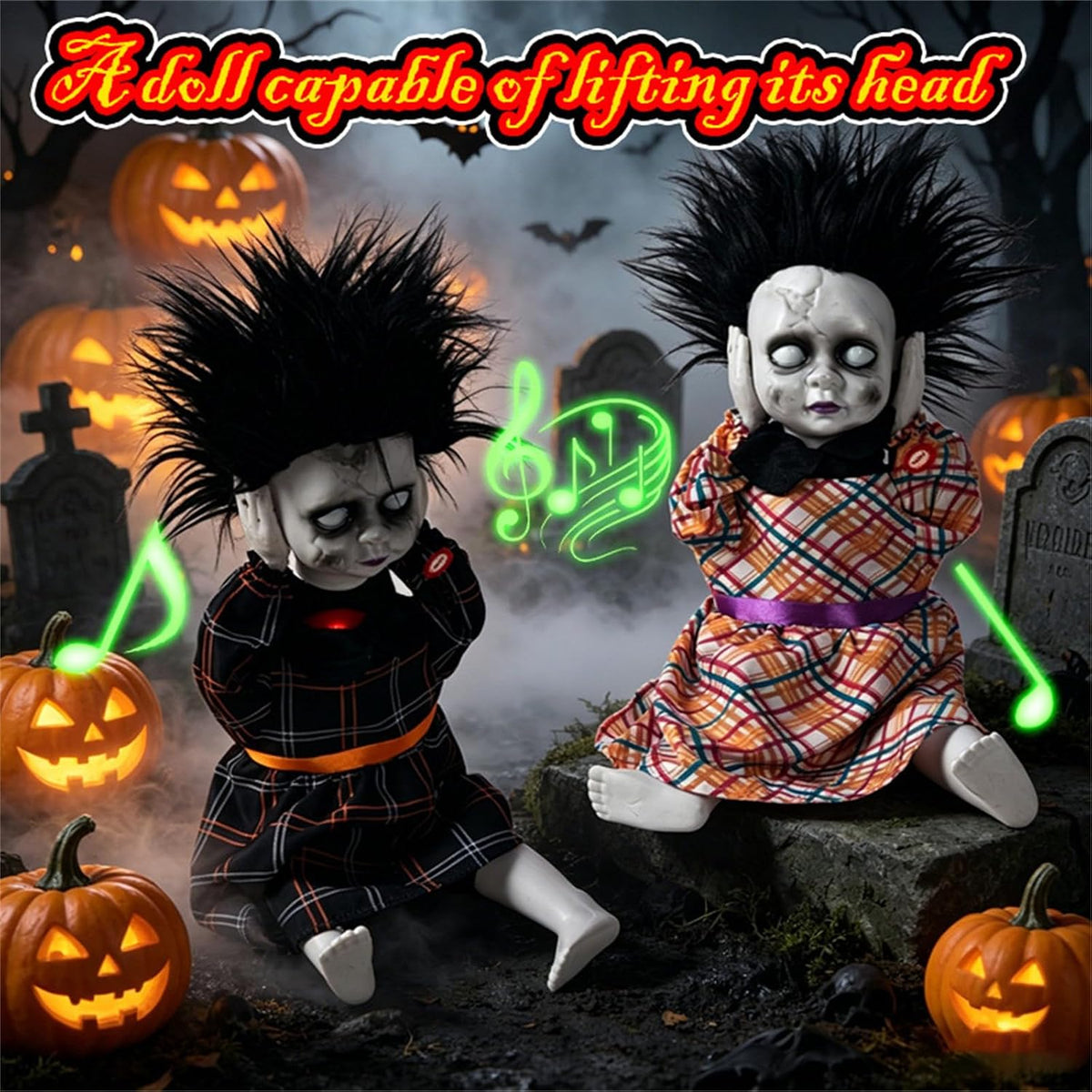 Animated Head-Lifting Horror Doll