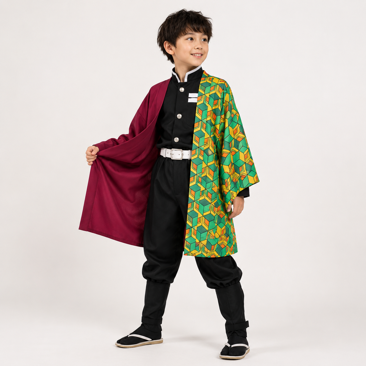 Anime Haori Halloween Cosplay Outfit with Mask