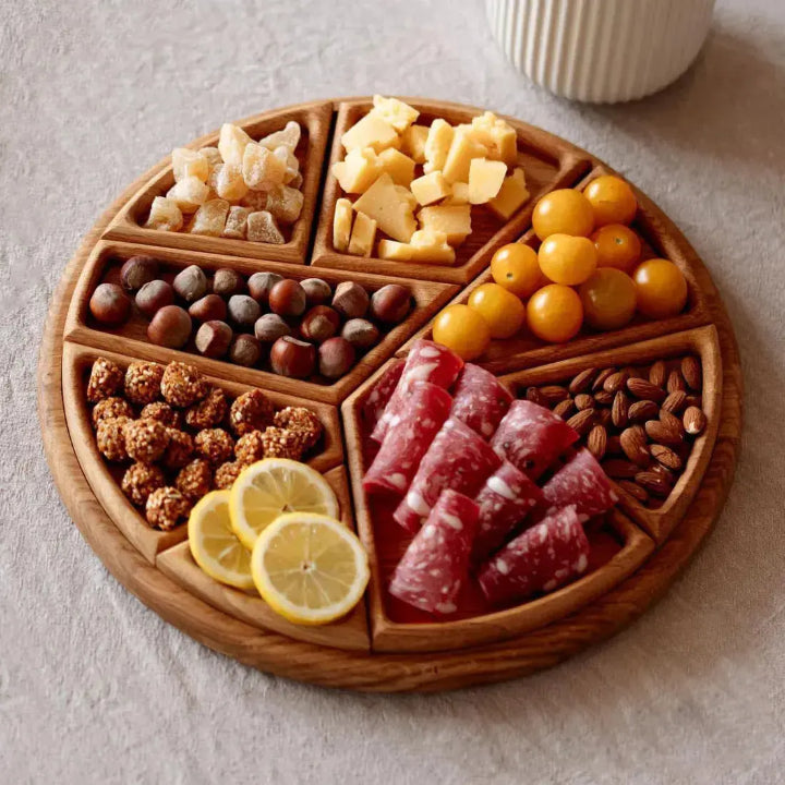 Wooden Snack Serving Tray – Decorative &amp; Versatile for Relaxing