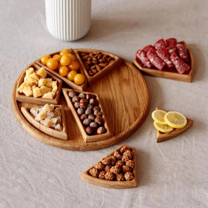 Wooden Snack Serving Tray – Decorative &amp; Versatile for Relaxing