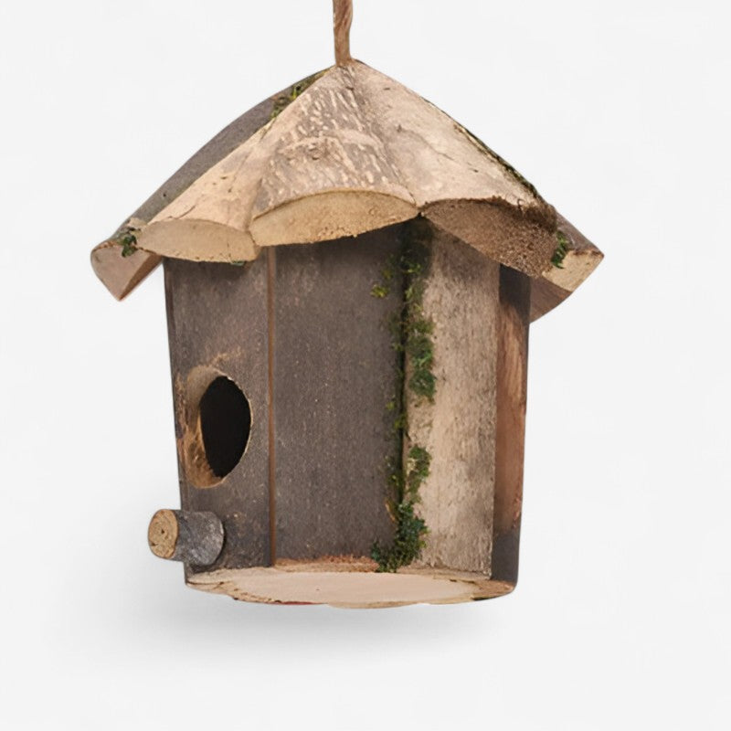 Wooden Bird House – Hut Design with Hanging Cord &amp; Weatherproof