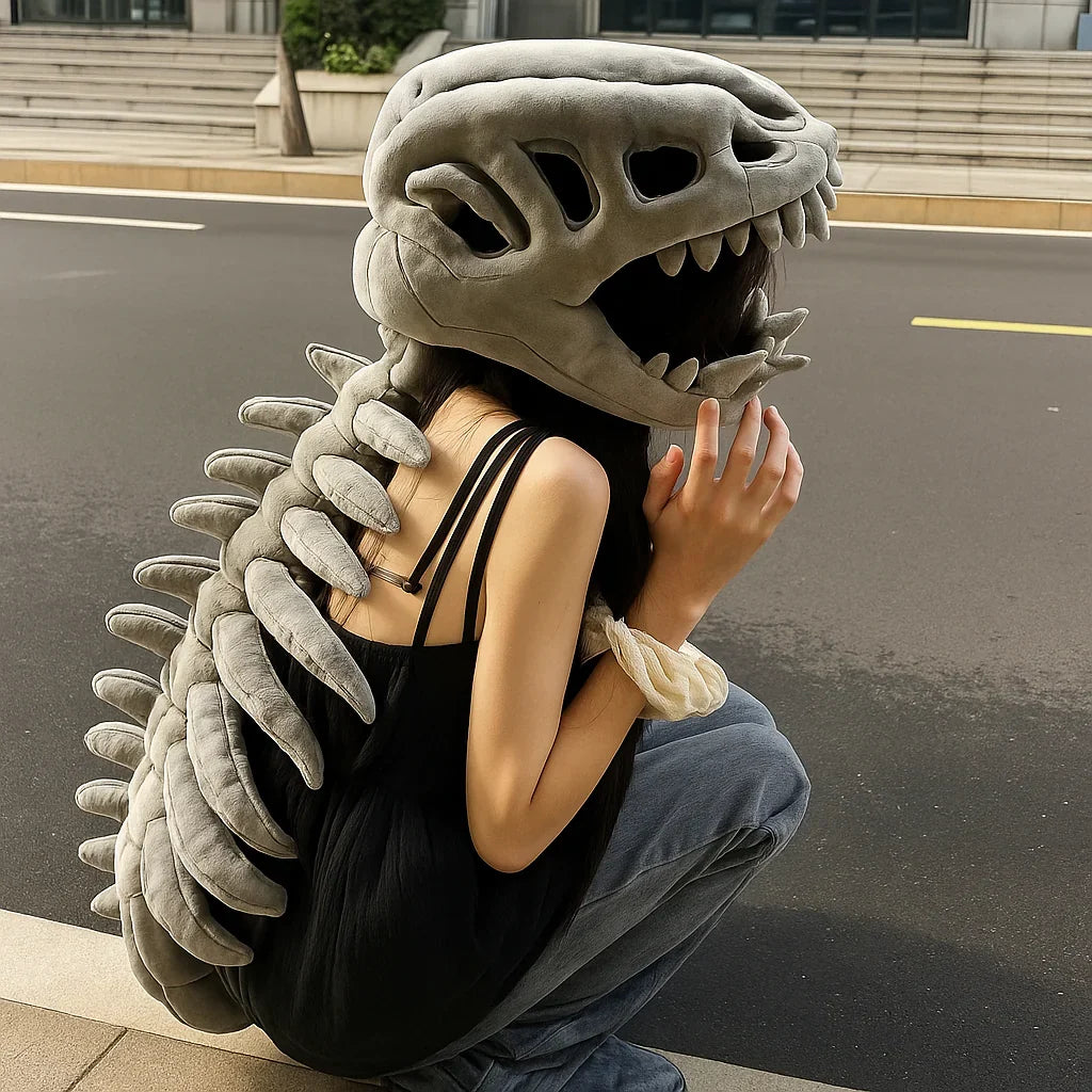 Kids’ Plush Dinosaur Skeleton Costume