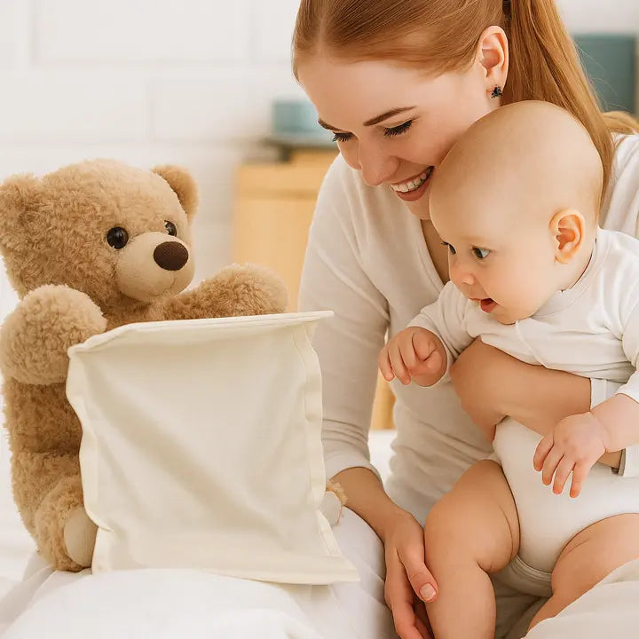 BuddyBear Peek-a-Boo Teddy Bear – Laughing Sound, Soft Plush & Baby Toy