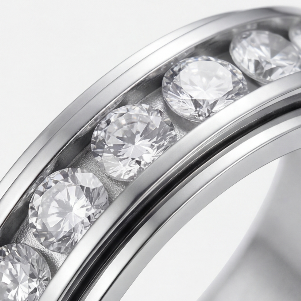 Zirconia Spinning Ring – Anti-Anxiety Rotating Band, Crystal & Elegant