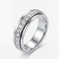 Zirconia Spinning Ring – Anti-Anxiety Rotating Band, Crystal & Elegant