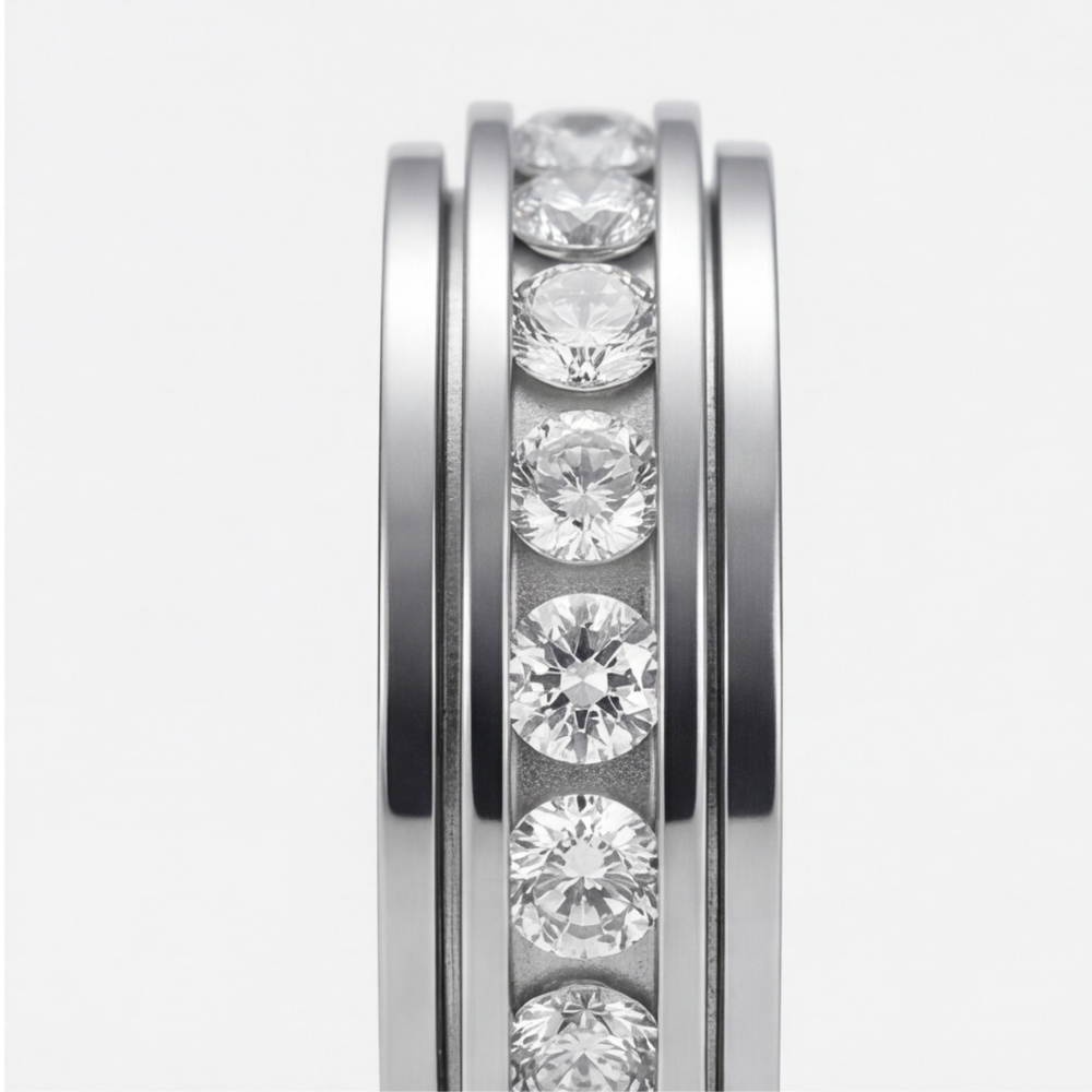 Zirconia Spinning Ring – Anti-Anxiety Rotating Band, Crystal & Elegant