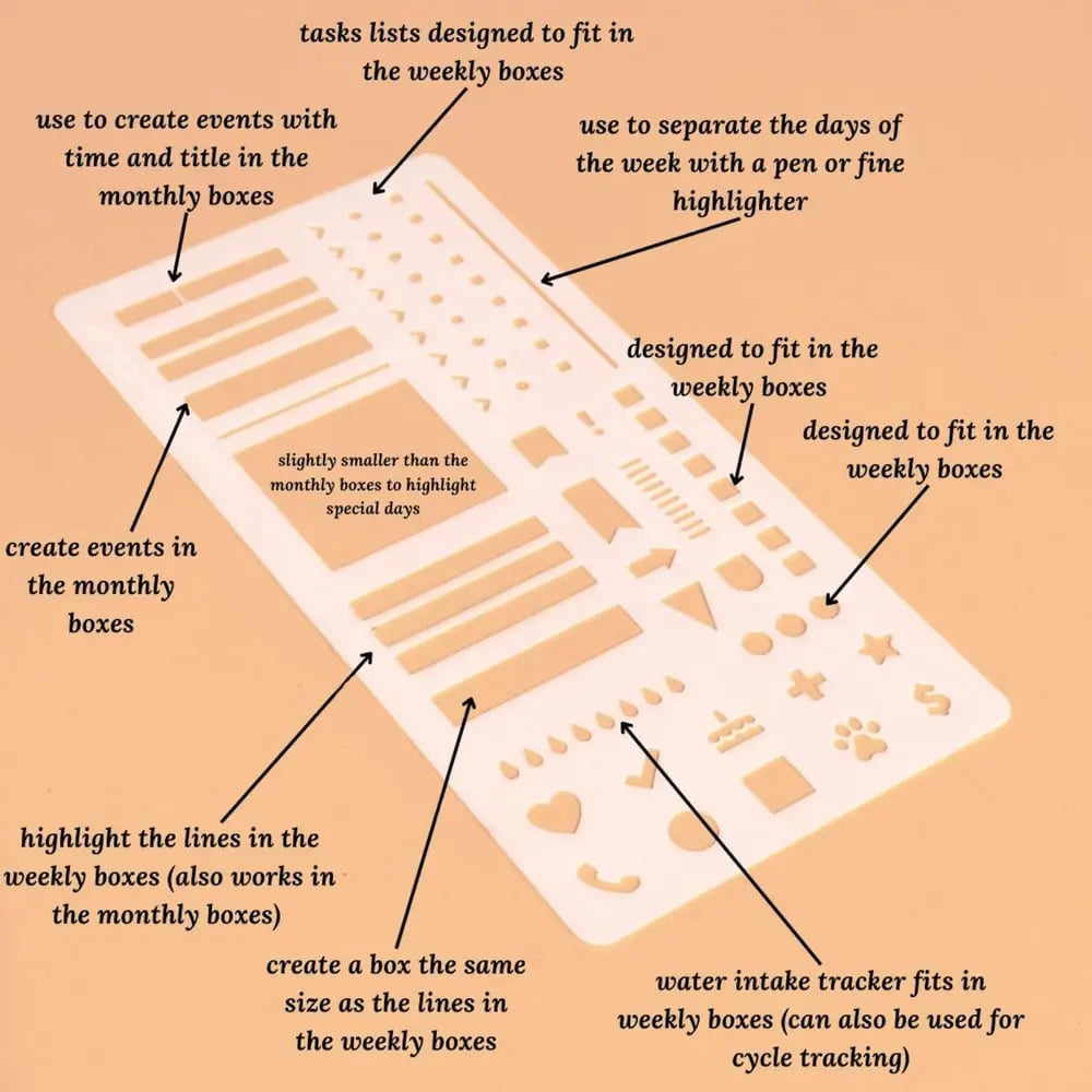 Precision Stencil Set – Clean Lines for Planners, Bullet Journals & Art