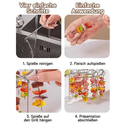 Kebab Grill for Air Fryers – Even Cooking, Skewer Rotisserie & BBQ Flavour