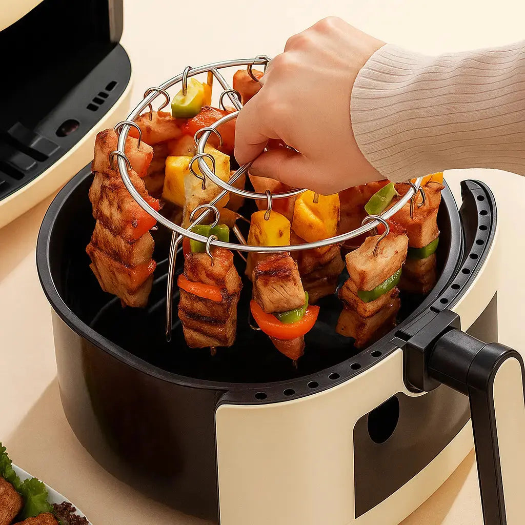 Kebab Grill for Air Fryers – Even Cooking, Skewer Rotisserie & BBQ Flavour