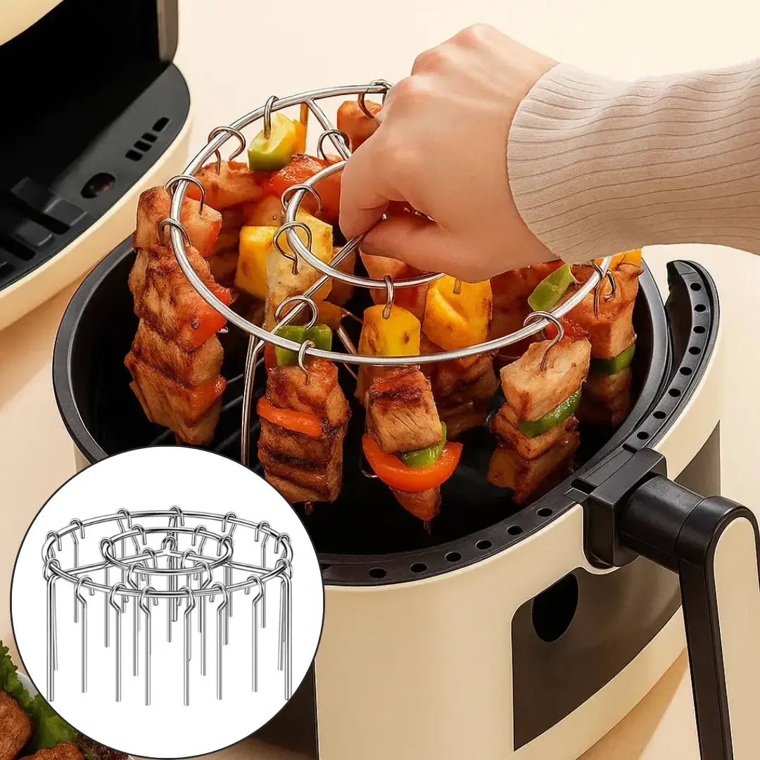 Kebab Grill for Air Fryers – Even Cooking, Skewer Rotisserie & BBQ Flavour