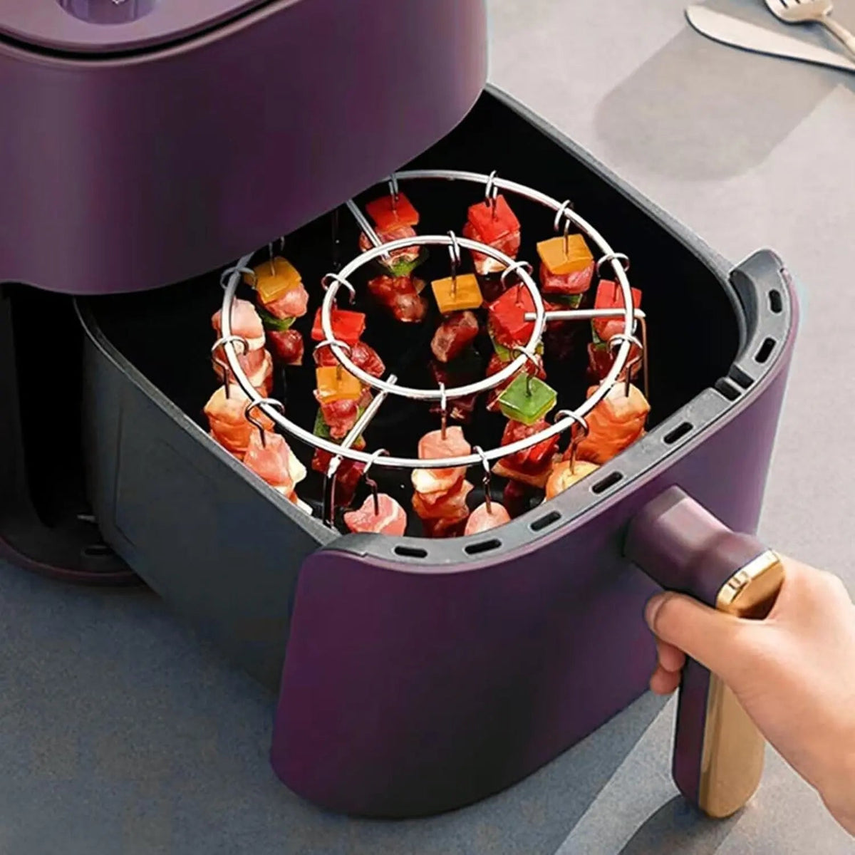 Kebab Grill for Air Fryers – Even Cooking, Skewer Rotisserie & BBQ Flavour