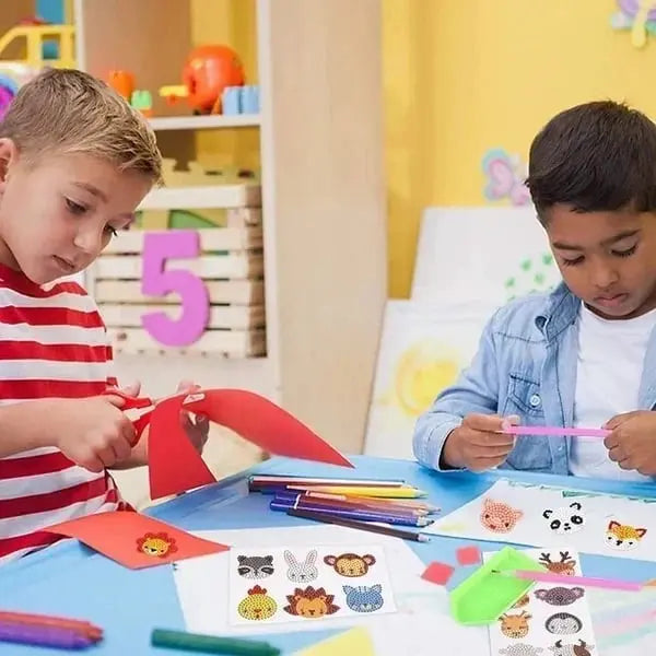 Kids Diamond Sticker Art Kit - Non-Toxic Glitter Gems Creative Craft Set