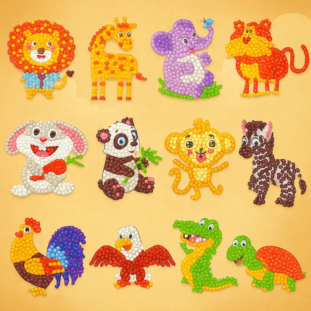 Kids Diamond Sticker Art Kit - Non-Toxic Glitter Gems Creative Craft Set