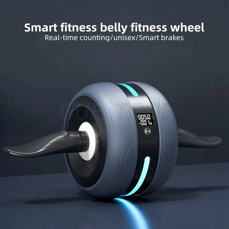 Ab Wheel with Automatic Rebound – Rep Counter &amp; Knee Pad Included