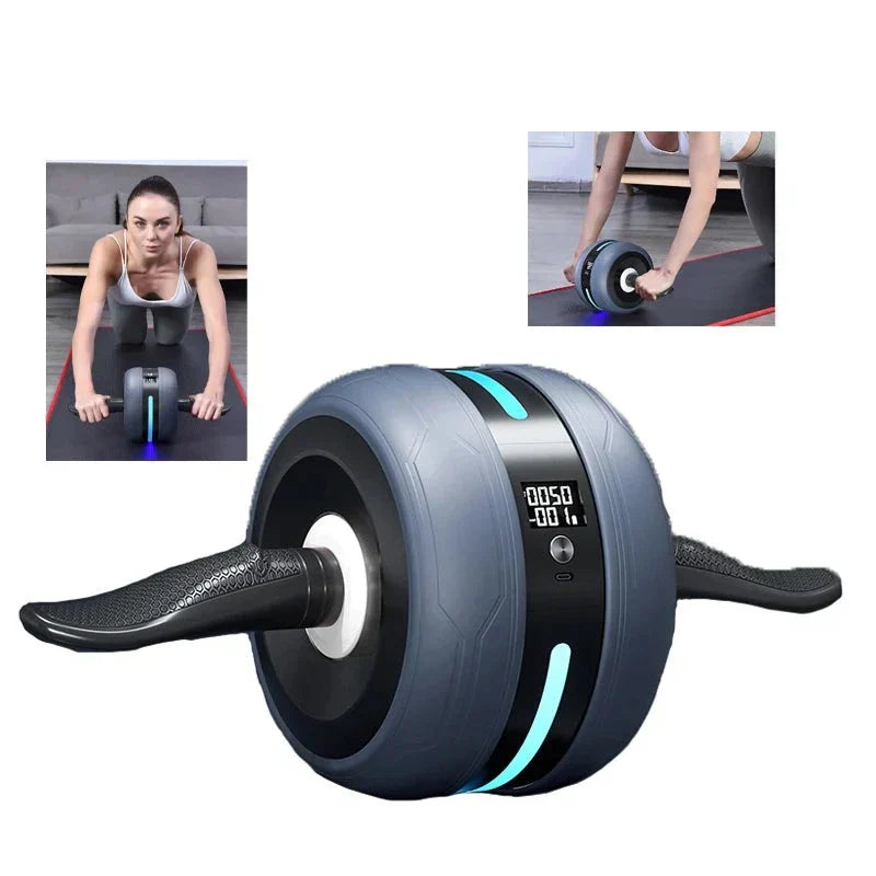 Ab Wheel with Automatic Rebound – Rep Counter &amp; Knee Pad Included