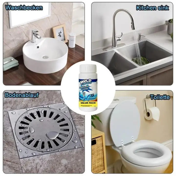Powerful Drain Cleaner – Removes Grease, Hair & Blockages Without Damage
