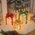 Lighted Christmas Gift Box Set of 3 with LED Illumination