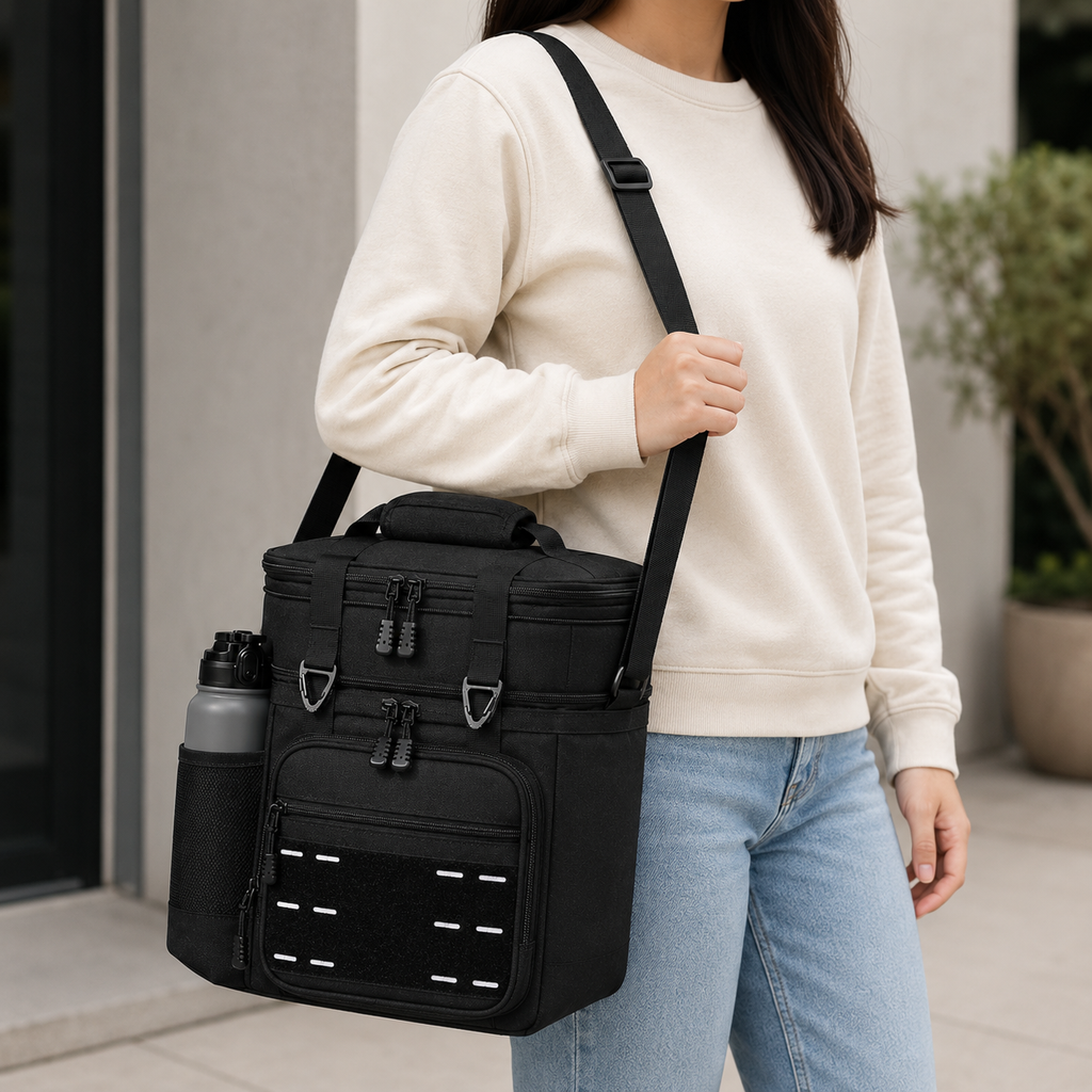 Insulated Lunch Bag - Freezer-Safe Cooling Shoulder Bag for Work & School