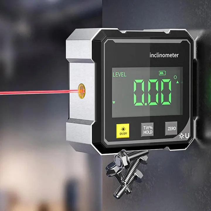 Digital Laser Inclinometer – Precise Angle Measurement & Multi-Surface Levelling