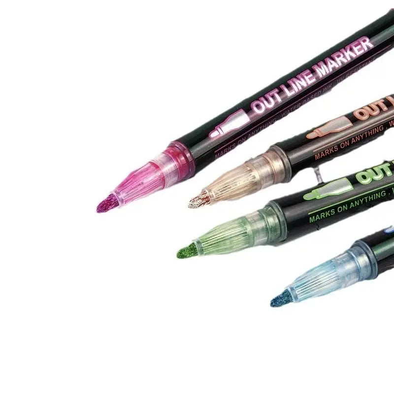 Metallic Marker Set – Works on Any Surface, 12 Colors & Permanent Ink
