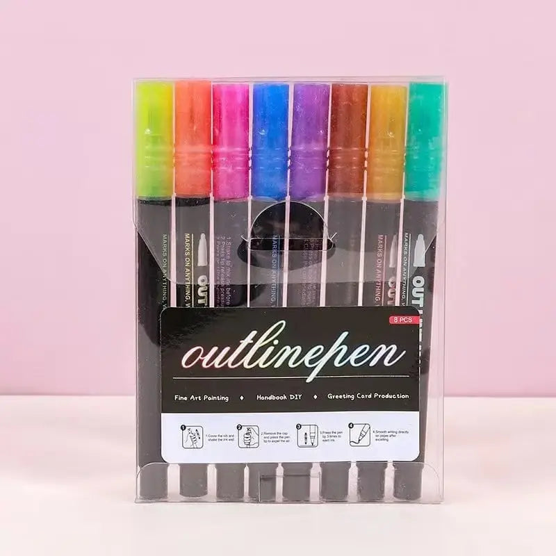 Metallic Marker Set – Works on Any Surface, 12 Colors & Permanent Ink