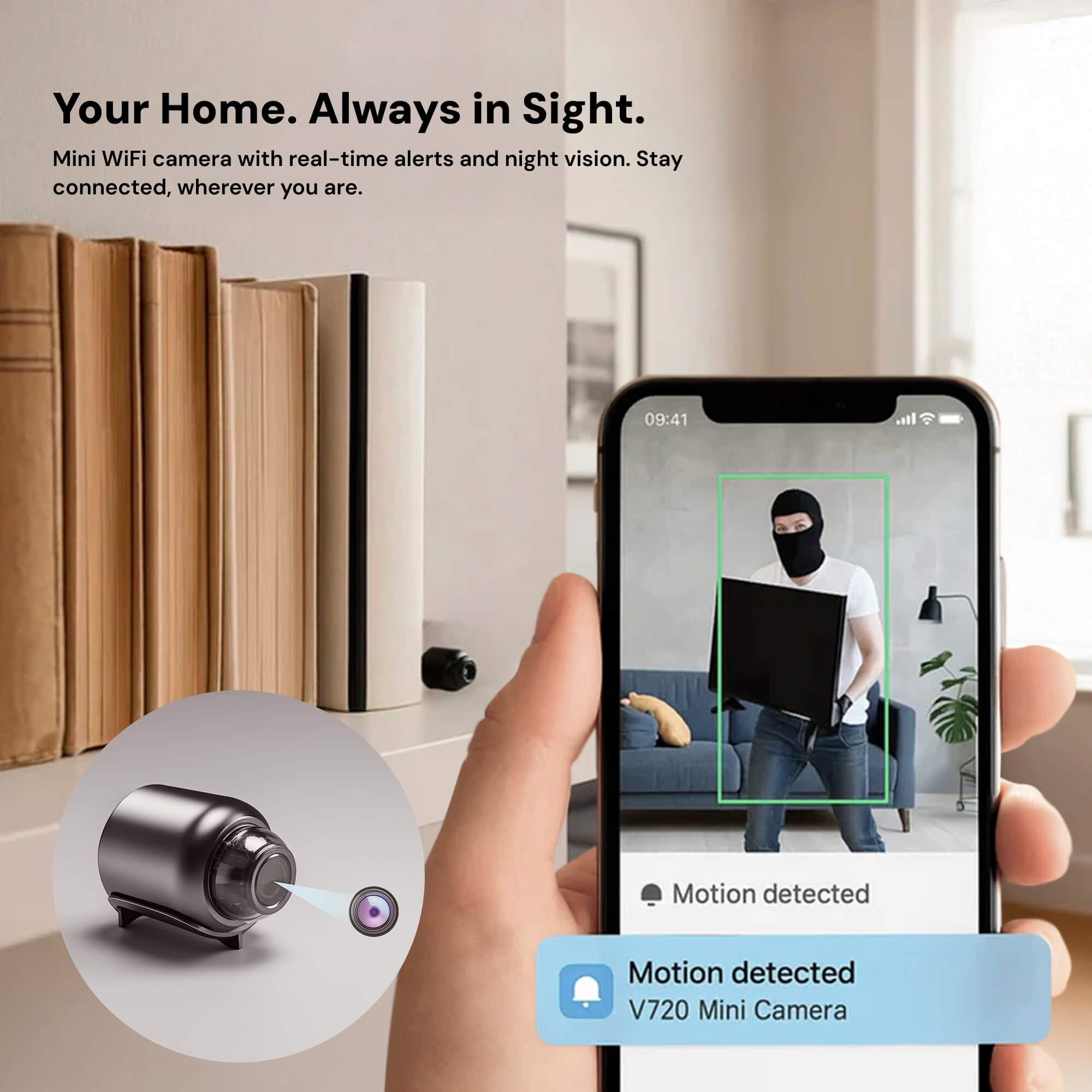 Mini Wireless Hidden Camera – HD Audio Surveillance for Home Security