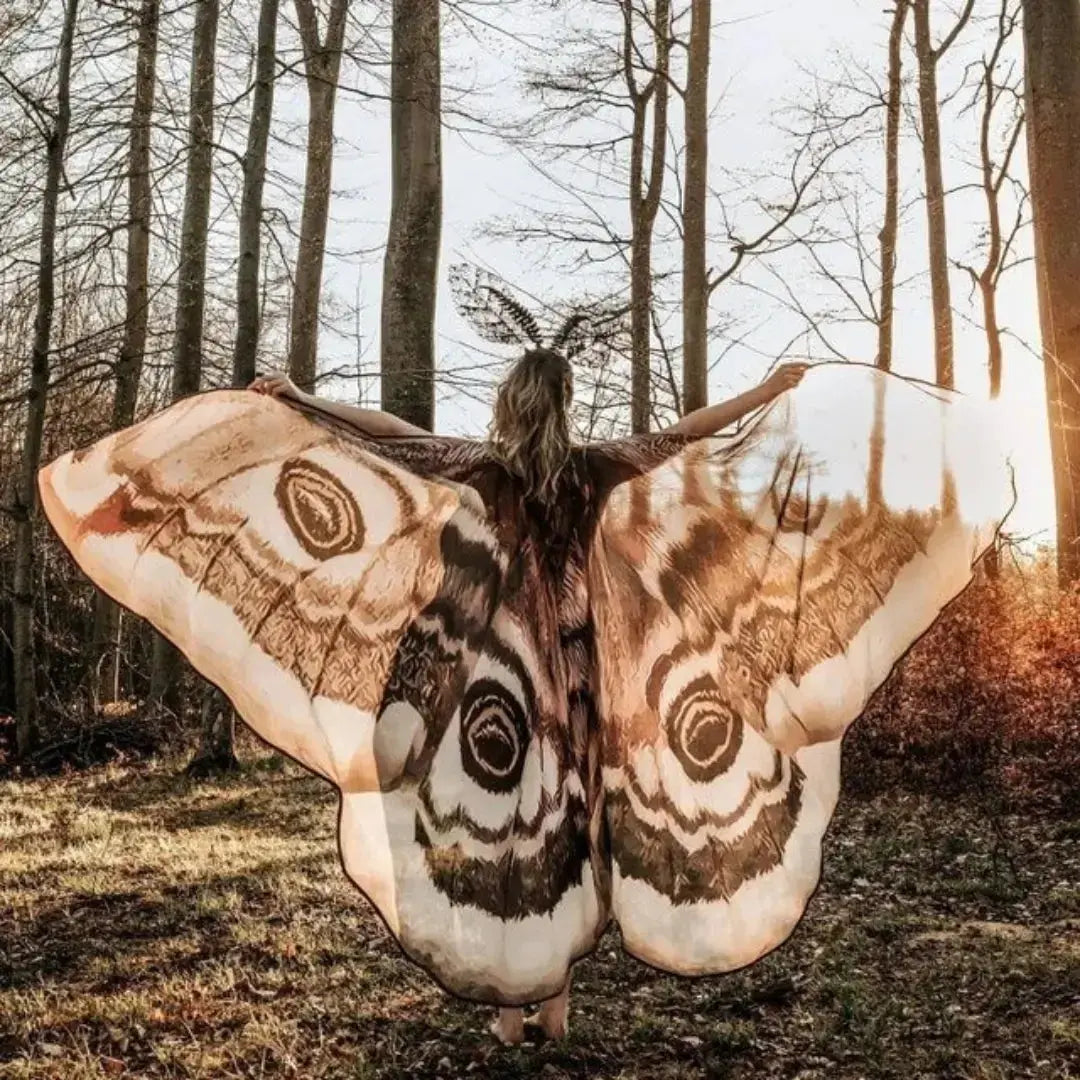 Gray Moth Wing Costume Cape