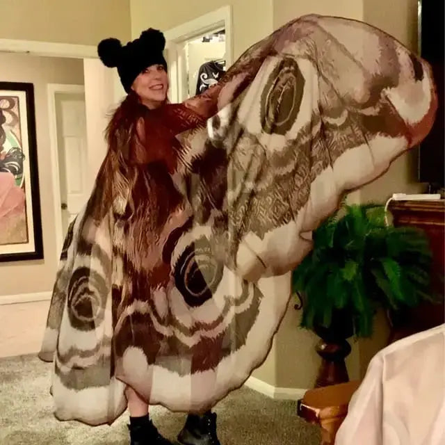Gray Moth Wing Costume Cape