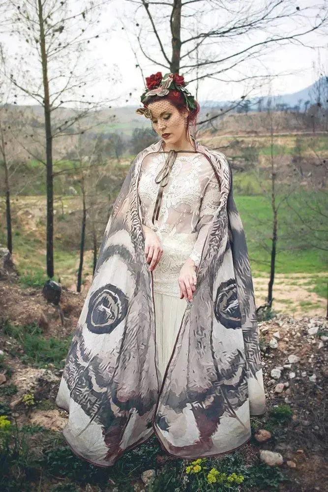 Gray Moth Wing Costume Cape