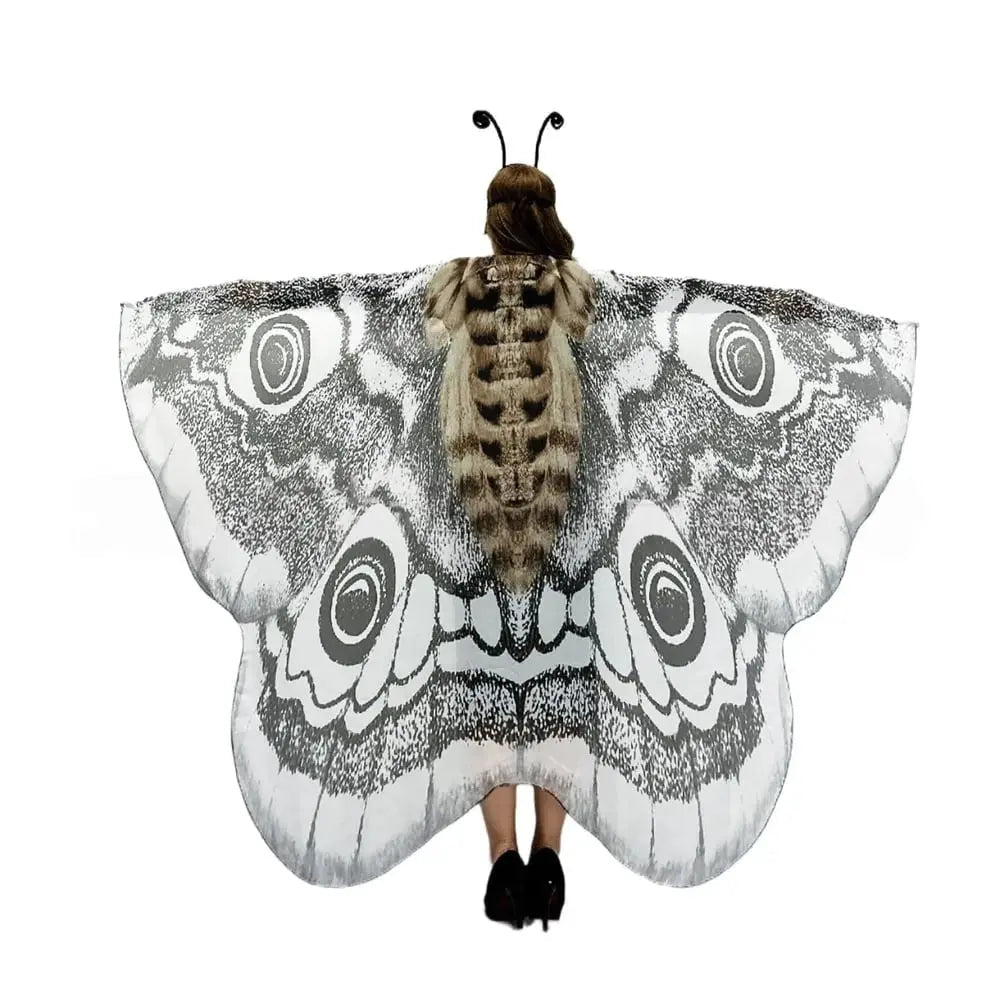 Gray Moth Wing Costume Cape