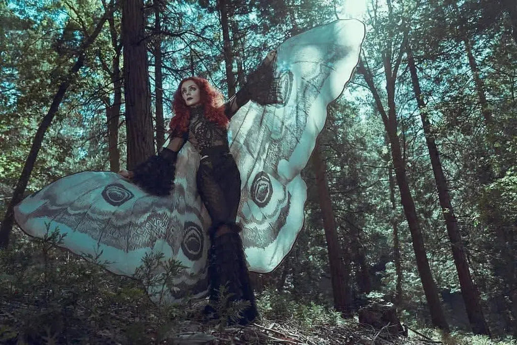 Gray Moth Wing Costume Cape