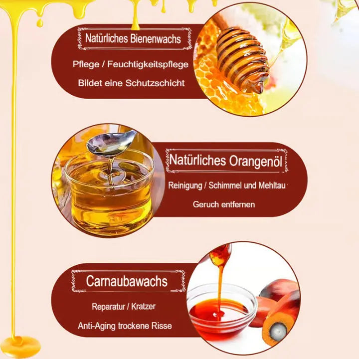 Natural Beeswax Wood Care 2-Pack - Nourishing Polish & Protection for Furniture