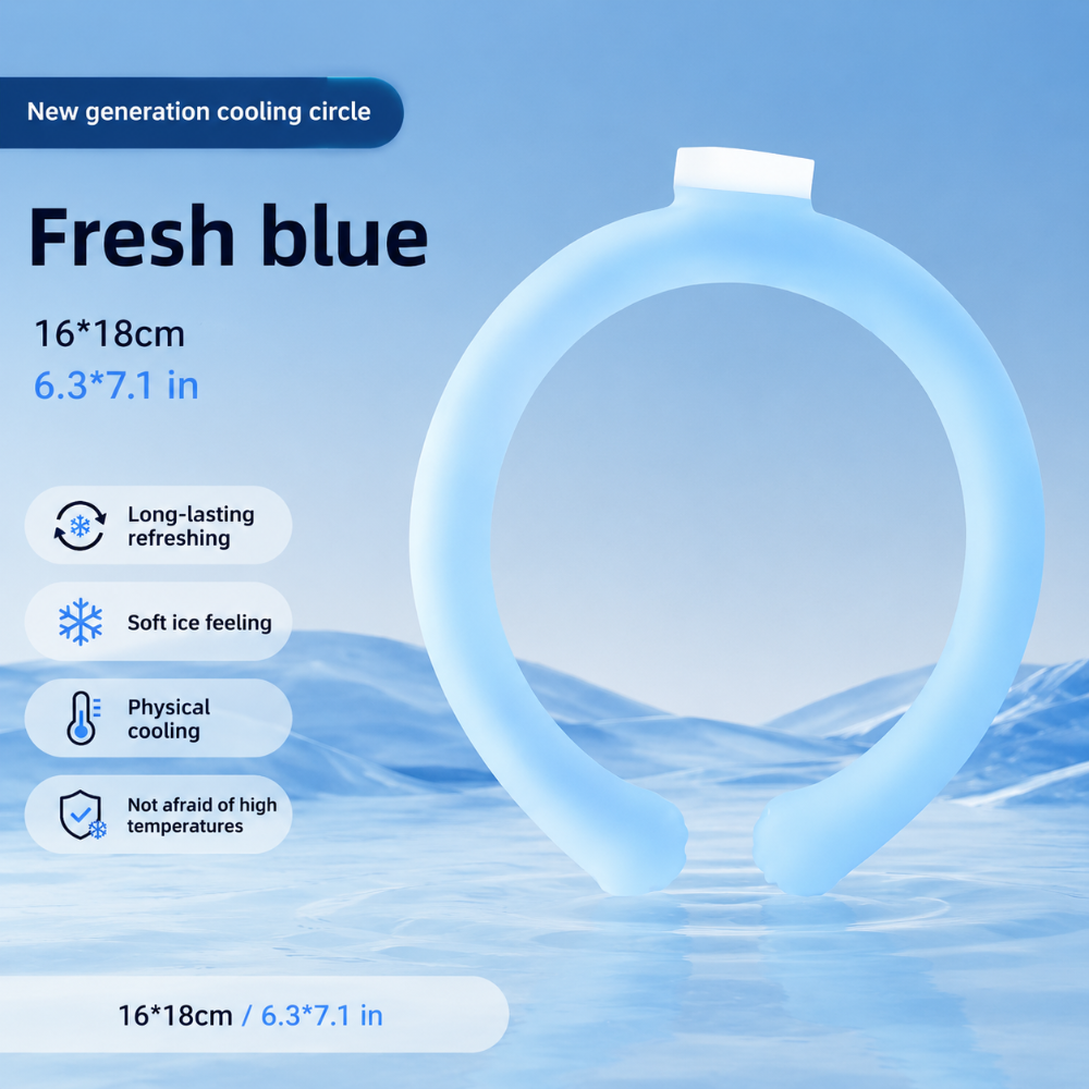 Wearable Neck Cooling Ring - Personal Cooling Device for Summer Heat Relief