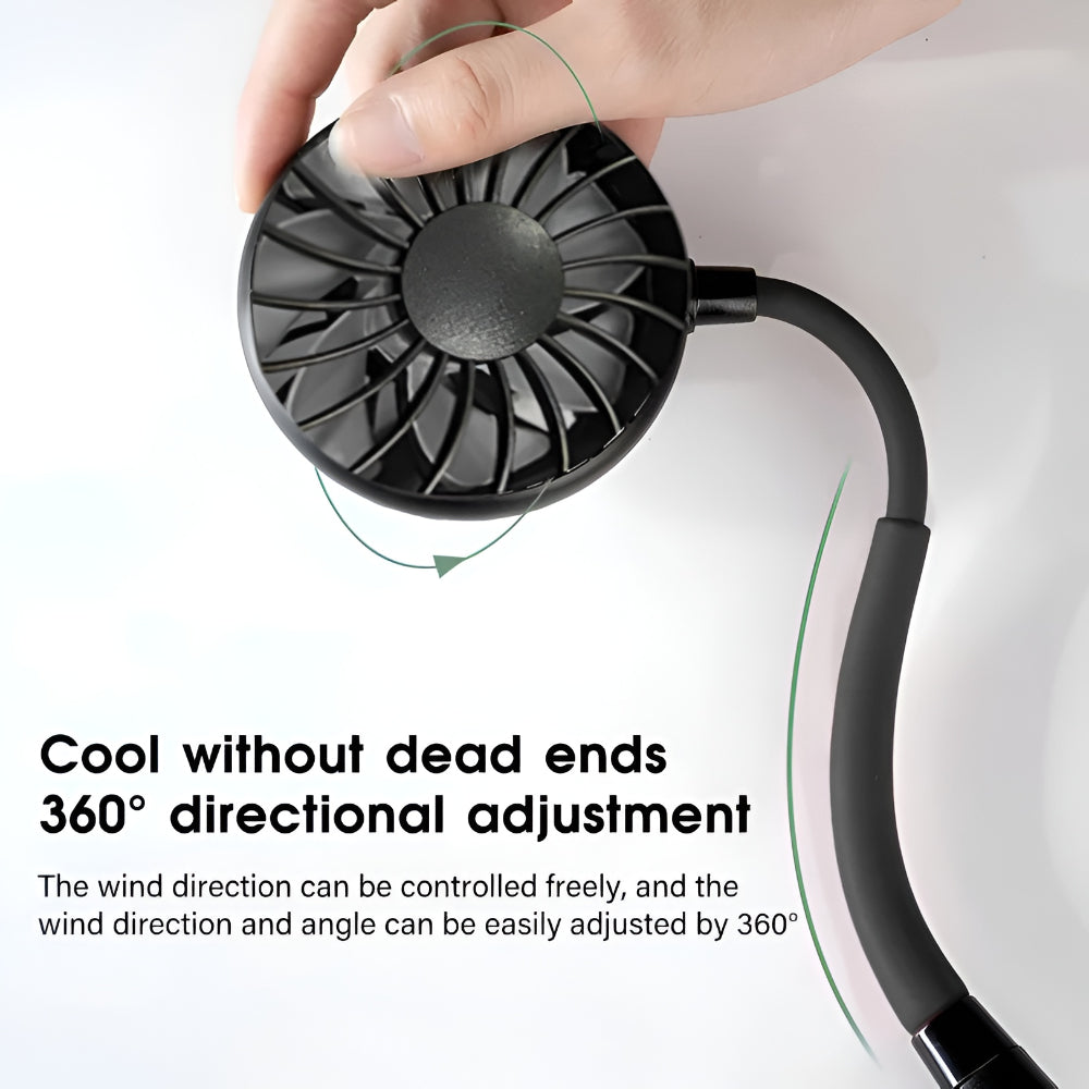 Portable Neck Fan - Hands-Free Rechargeable Cooling Device for Home & Outdoors