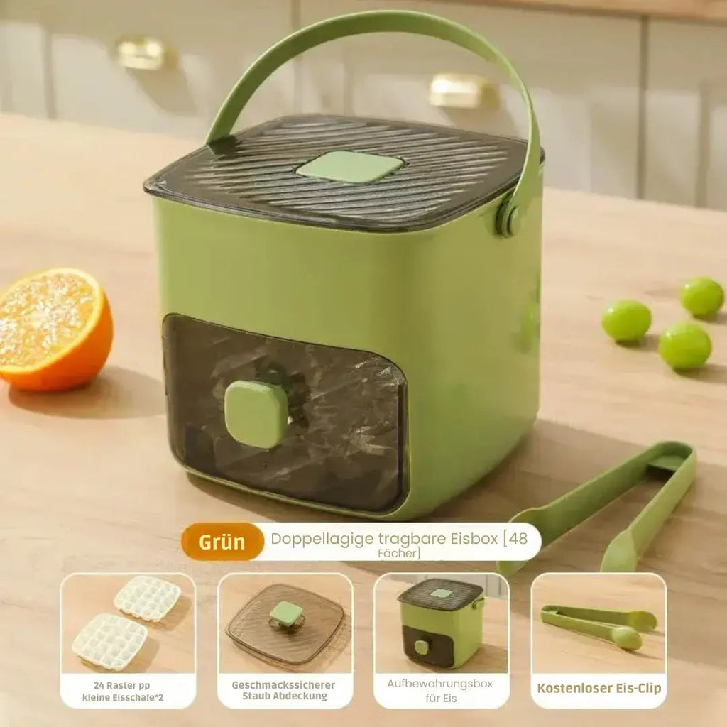 Ice Cube Tray with Push Function – 48 Cubes No-Spill & Easy Release Design