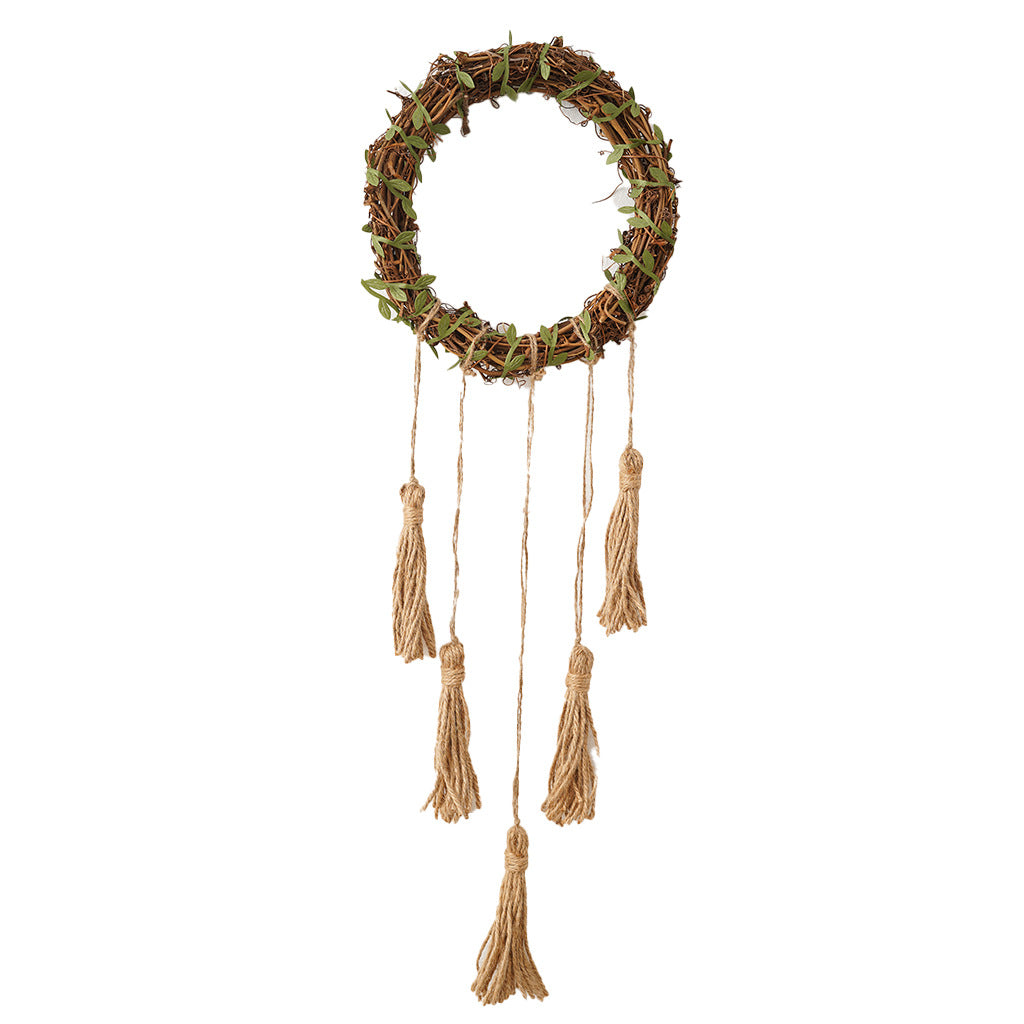 Decorative Christmas Wreath with Hanging Bells or Tassels – 9 x 26 in