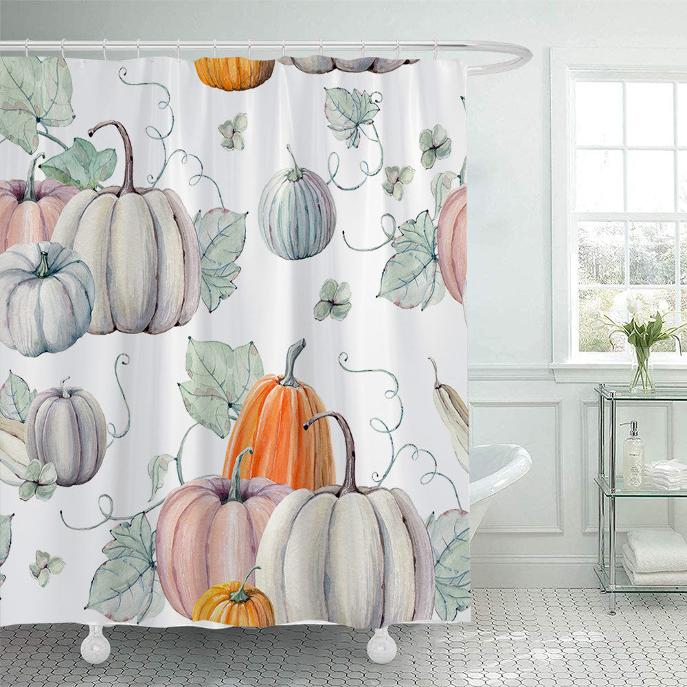 Pumpkin Print Halloween Shower Curtain