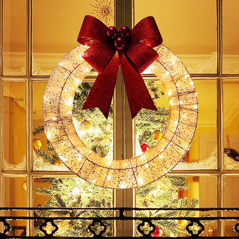 Luminous LED Metal Christmas Wreath 50cm